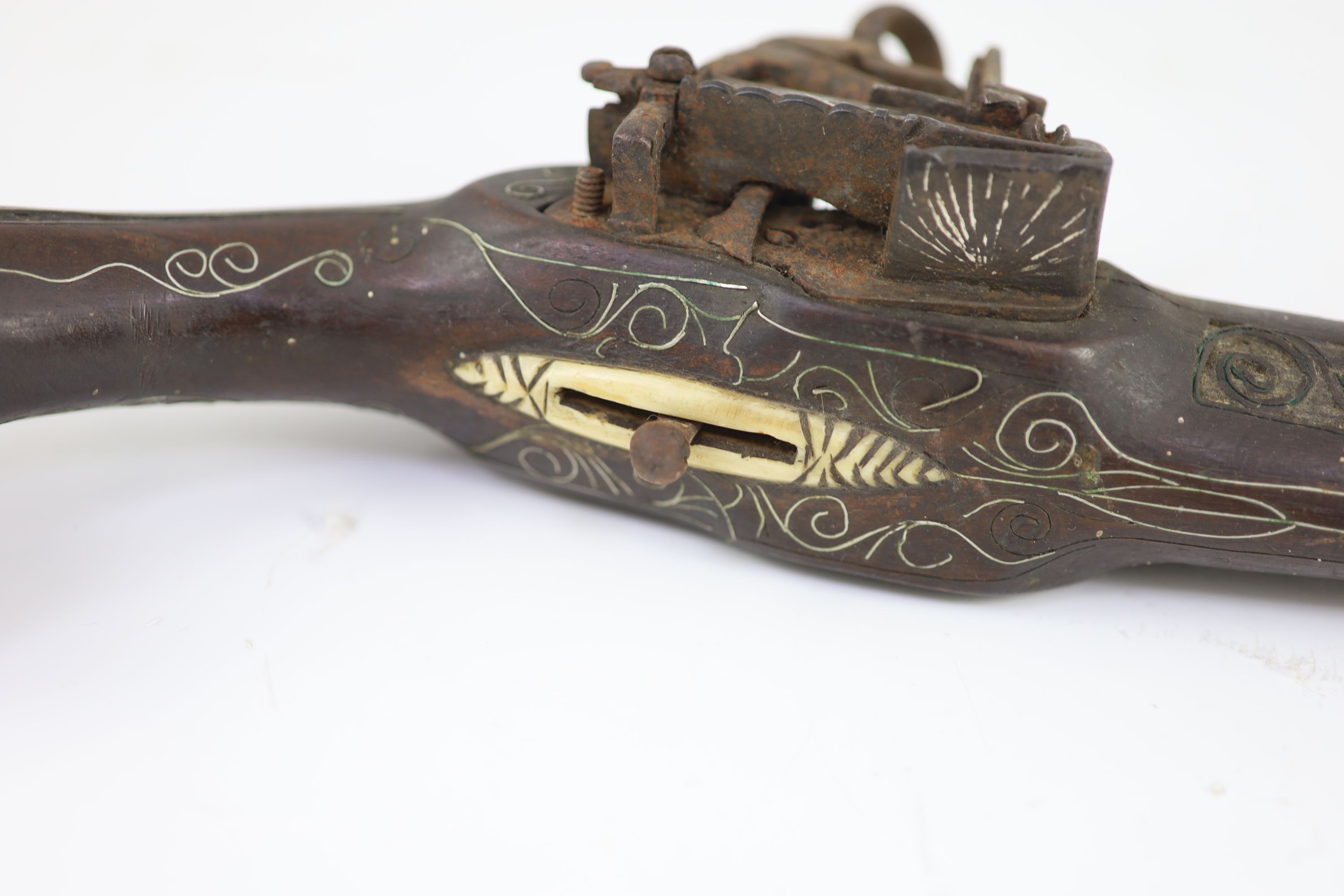 A Turkish market flintlock pistol, length 54cm